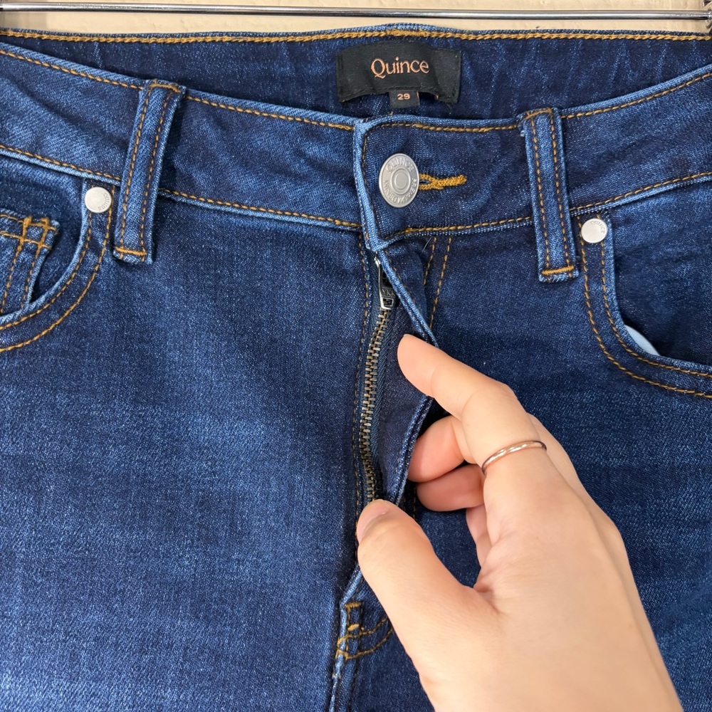 Quince Women Wide-Leg Jeans in Dark Blue Sz 29 Casual Classic Preppy - Picture 5 of 12
